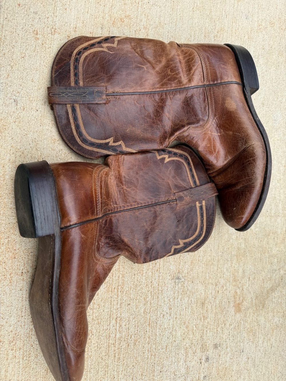 Lucchese Leather Western Ankle Boots